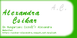 alexandra csikar business card